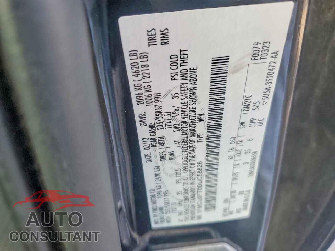 FORD ESCAPE 2013 - 1FMCU0F70DUC58826
