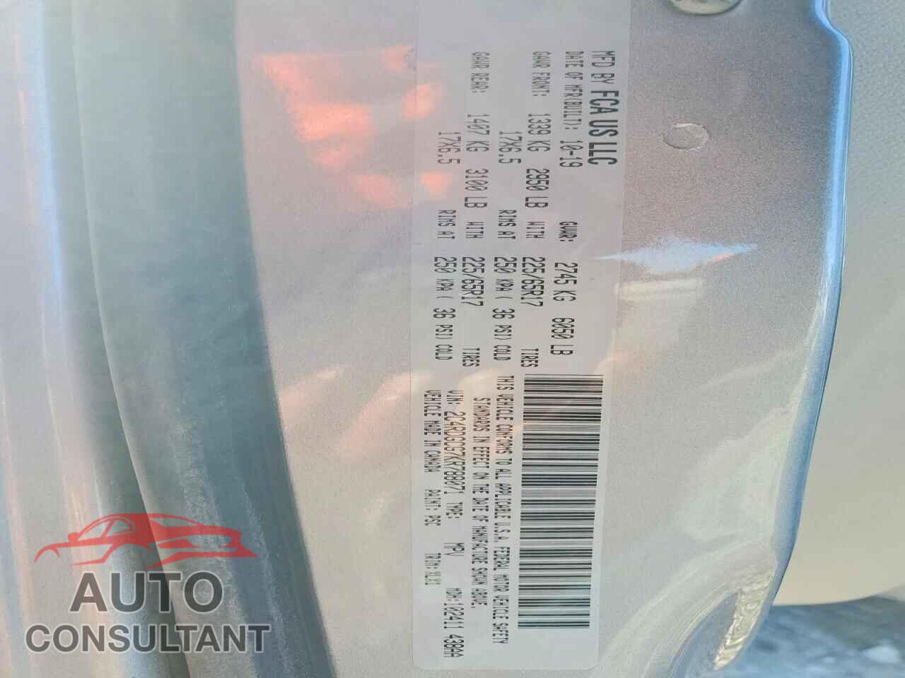 DODGE CARAVAN 2019 - 2C4RDGCG7KR788071