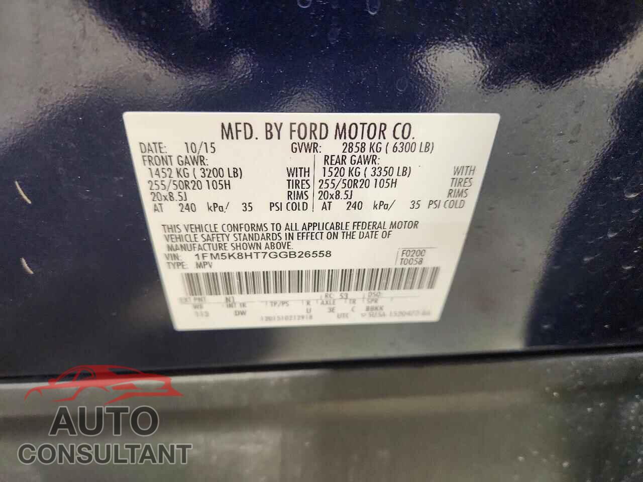 FORD EXPLORER 2016 - 1FM5K8HT7GGB26558