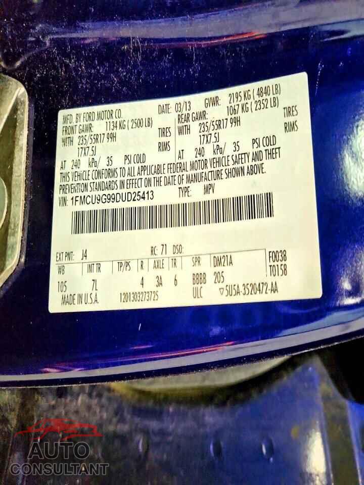 FORD ESCAPE 2013 - 1FMCU9G99DUD25413