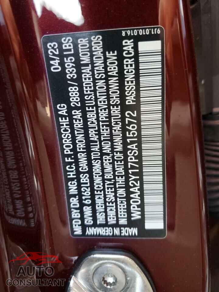 PORSCHE TAYCAN 2023 - WP0AA2Y17PSA15672