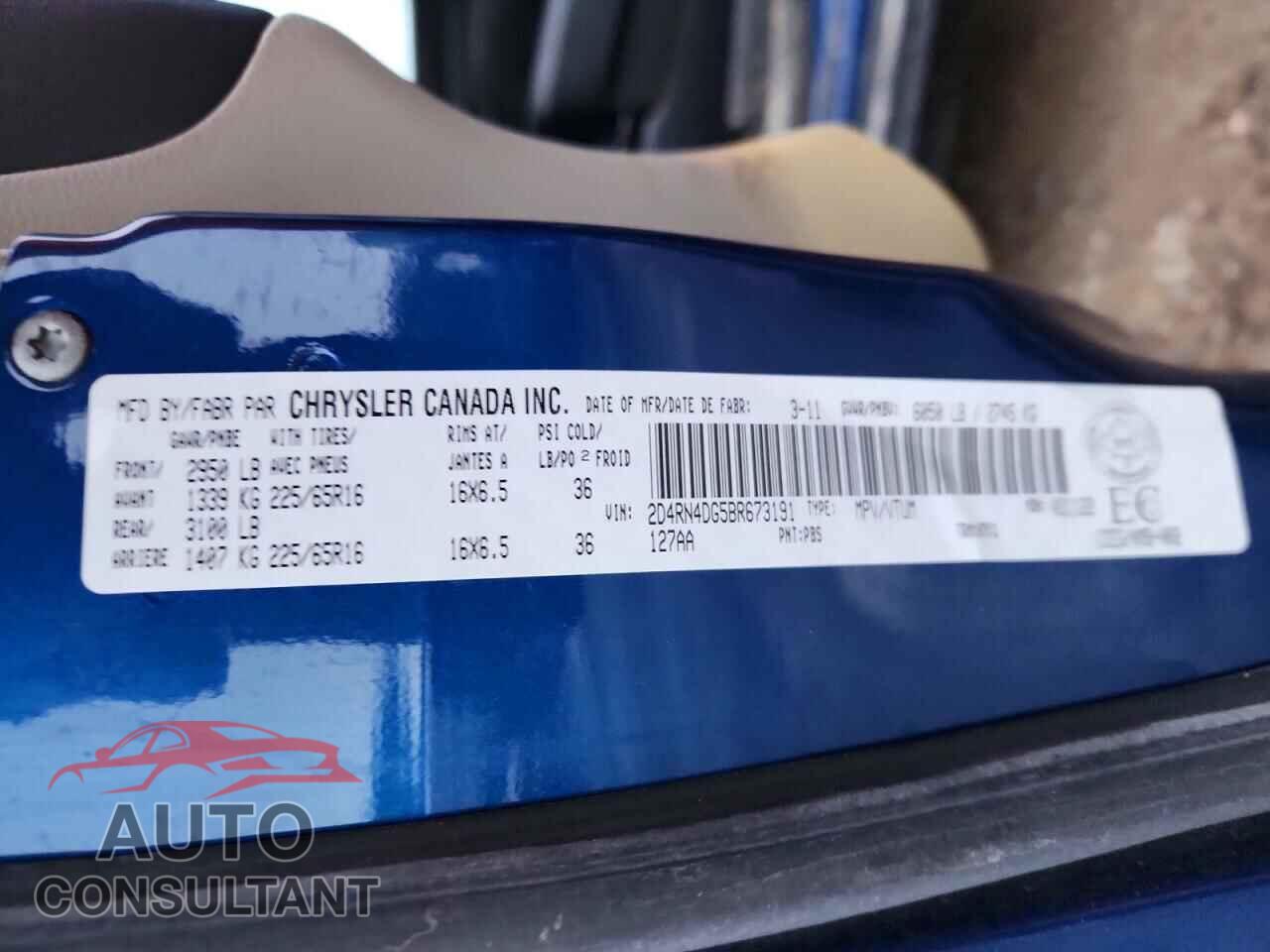 DODGE CARAVAN 2011 - 2D4RN4DG5BR673191