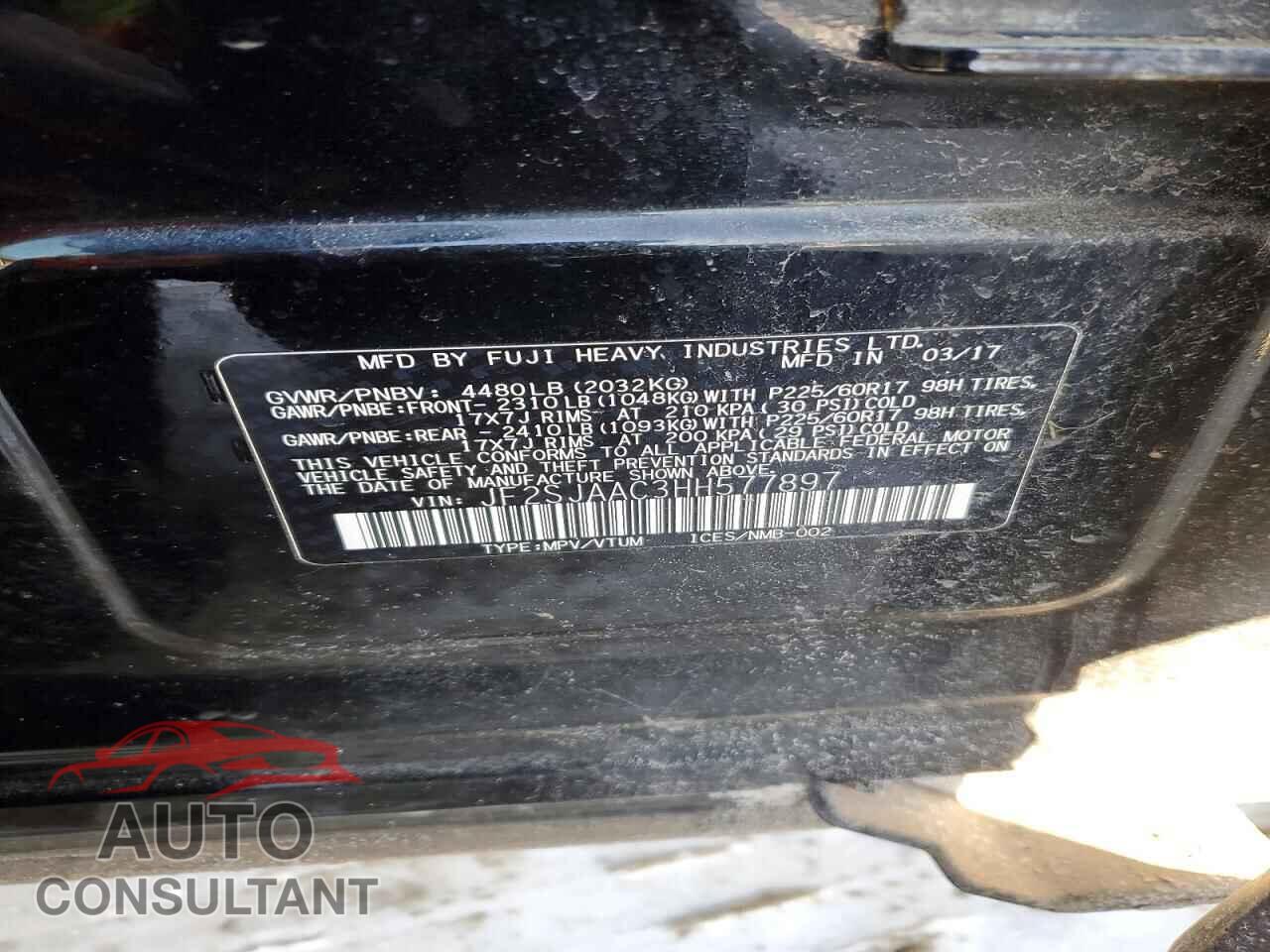 SUBARU FORESTER 2017 - JF2SJAAC3HH577897