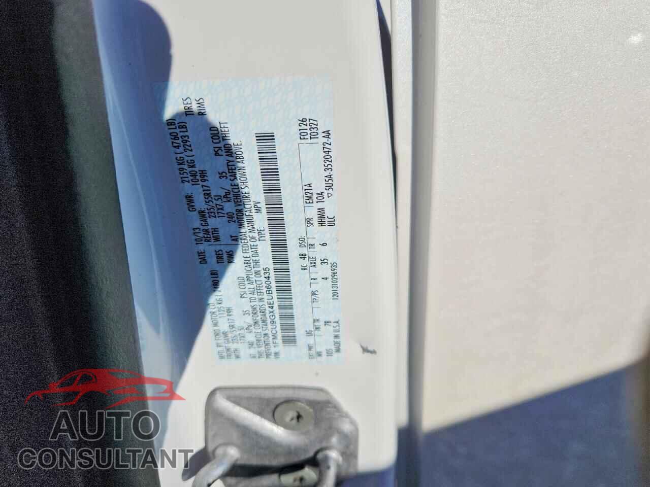 FORD ESCAPE 2014 - 1FMCU9GX4EUB60435