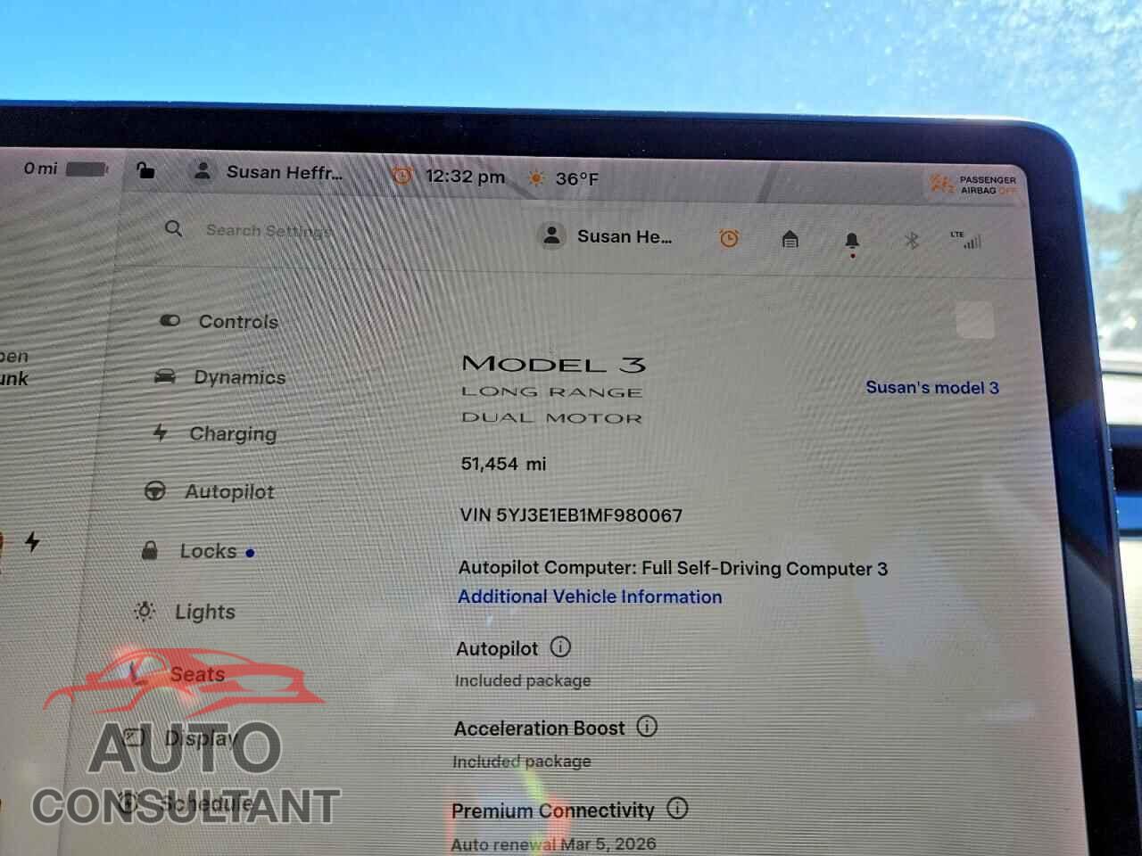 TESLA MODEL 3 2021 - 5YJ3E1EB1MF980067