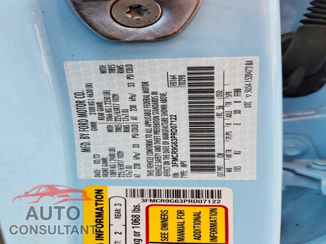FORD BRONCO 2023 - 3FMCR9G63PRD07122
