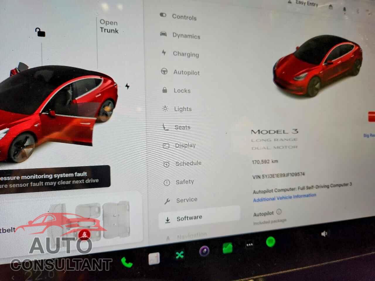 TESLA MODEL 3 2018 - 5YJ3E1EB9JF109574