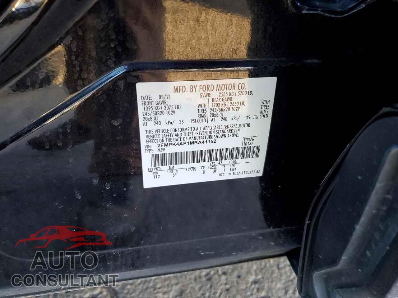 FORD EDGE 2021 - 2FMPK4AP1MBA41152