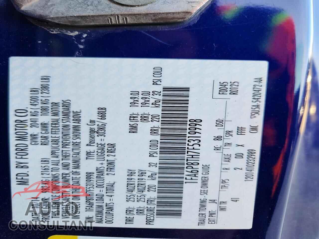FORD ALL Models 2015 - 1FA6P8TH7F5319998