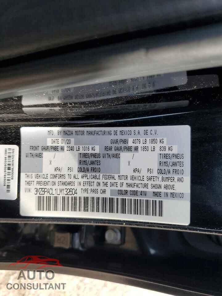 MAZDA 3 2020 - 3MZBPACL1LM132604