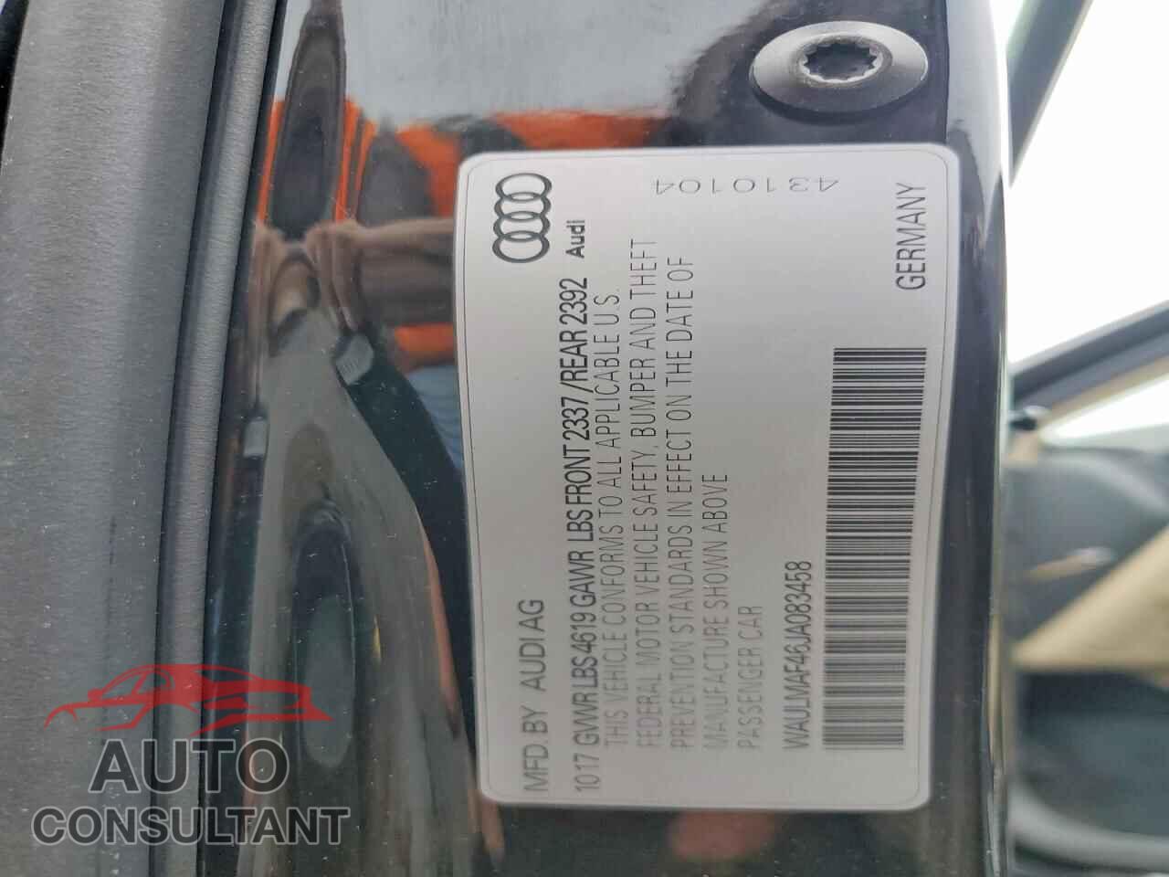 AUDI A4 2018 - WAULMAF46JA083458