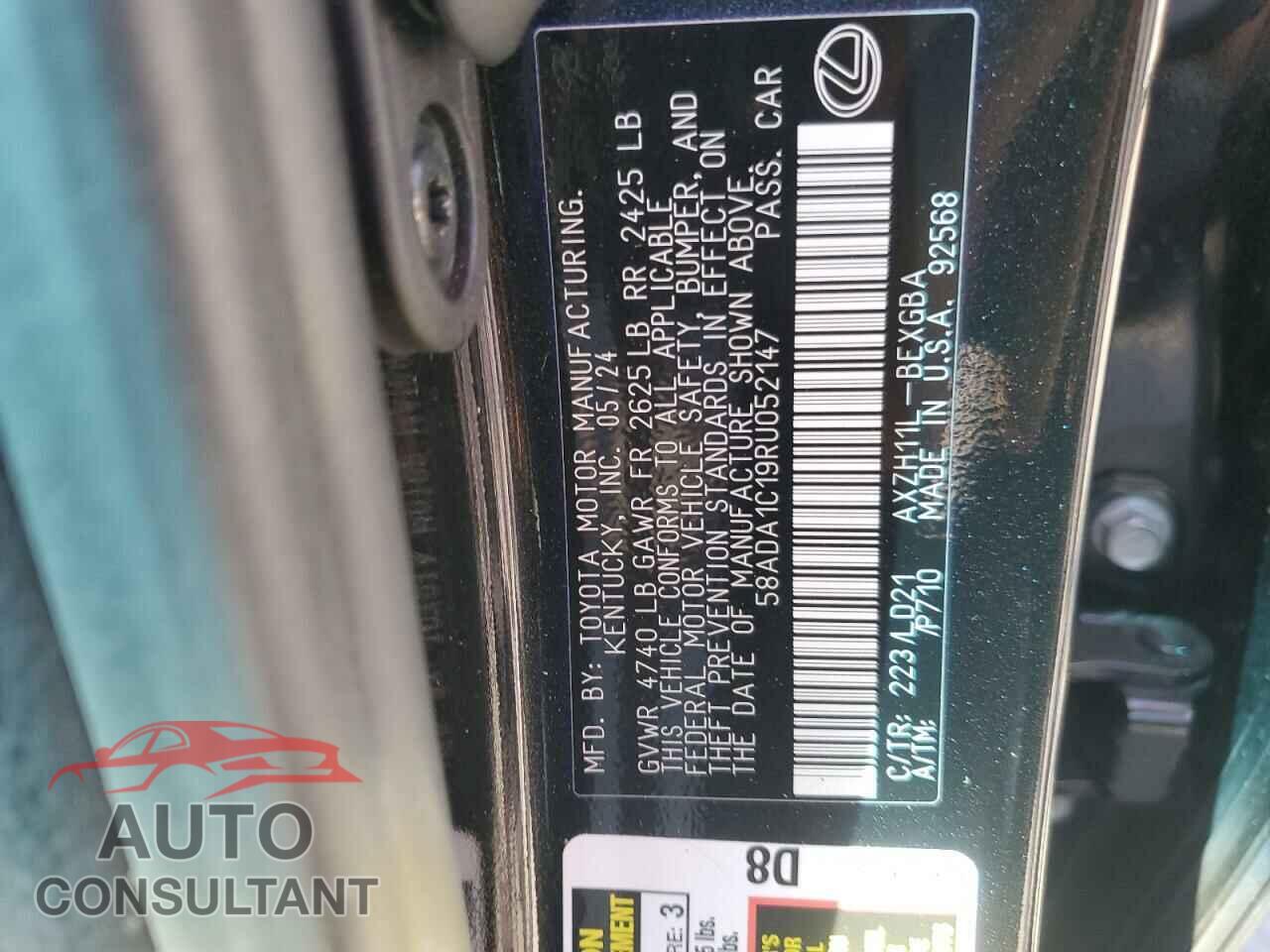LEXUS ES300 2024 - 58ADA1C19RU052147