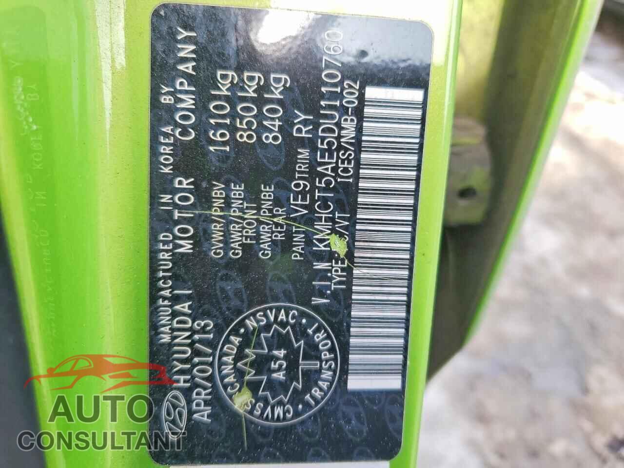 HYUNDAI ACCENT 2013 - KMHCT5AE5DU110760