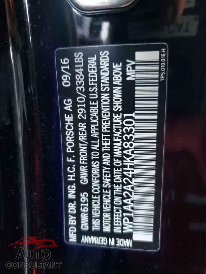 PORSCHE CAYENNE 2017 - WP1AA2A24HKA83301