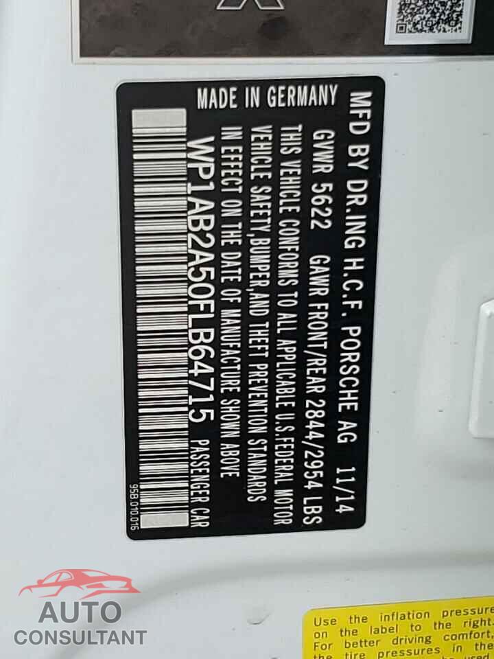 PORSCHE MACAN 2015 - WP1AB2A50FLB64715