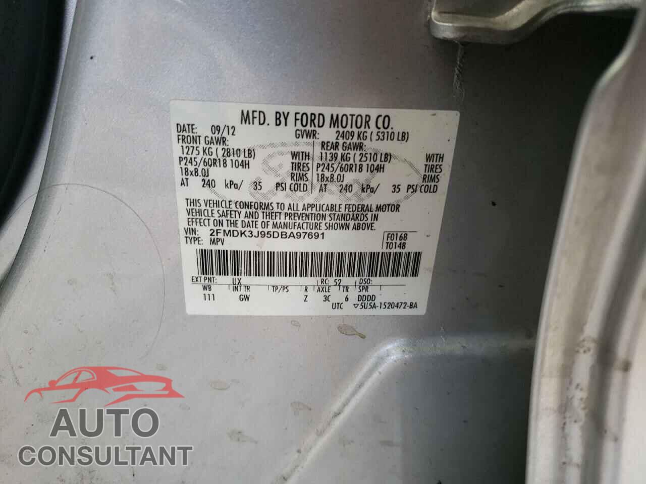 FORD EDGE 2013 - 2FMDK3J95DBA97691