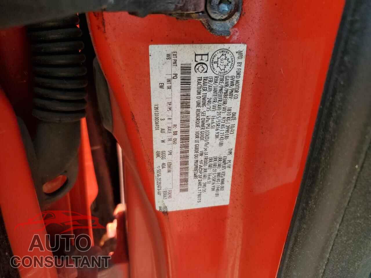 FORD FOCUS 2014 - 1FADP3F24EL178075