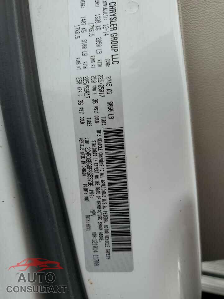 DODGE CARAVAN 2015 - 2C4RDGBG6FR653736