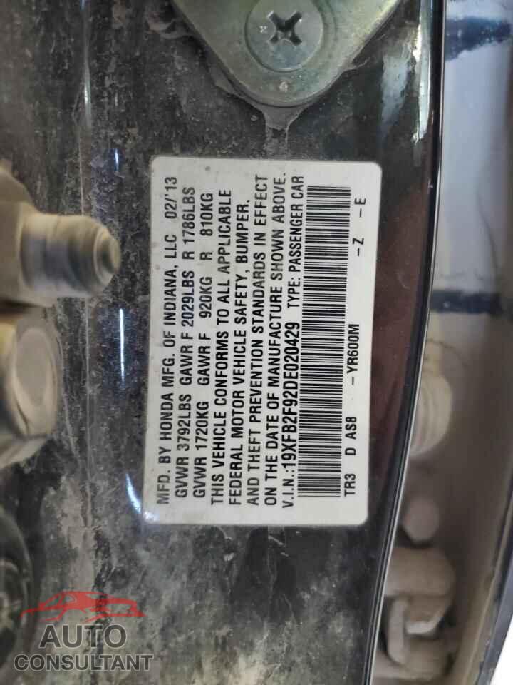 HONDA CIVIC 2013 - 19XFB2F92DE020429