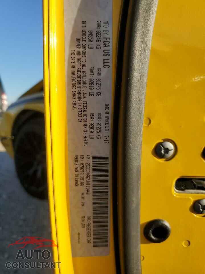 DODGE CHALLENGER 2018 - 2C3CDZAG7JH111440