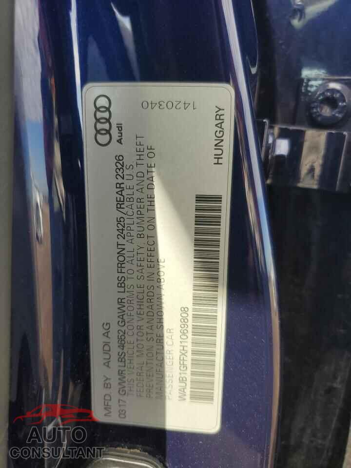 AUDI S3 2017 - WAUB1GFFXH1069808