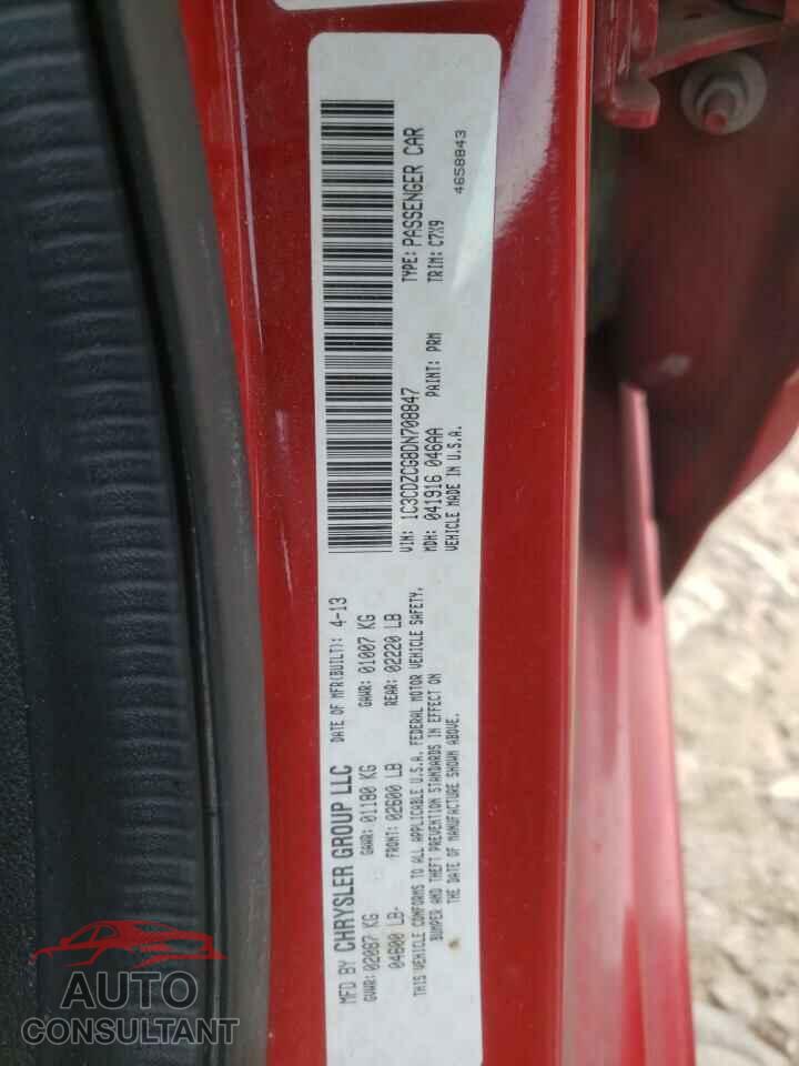 DODGE AVENGER 2013 - 1C3CDZCG8DN708847