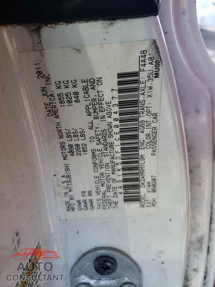 MITSUBISHI ECLIPSE 2012 - 4A31K5DF1CE004377