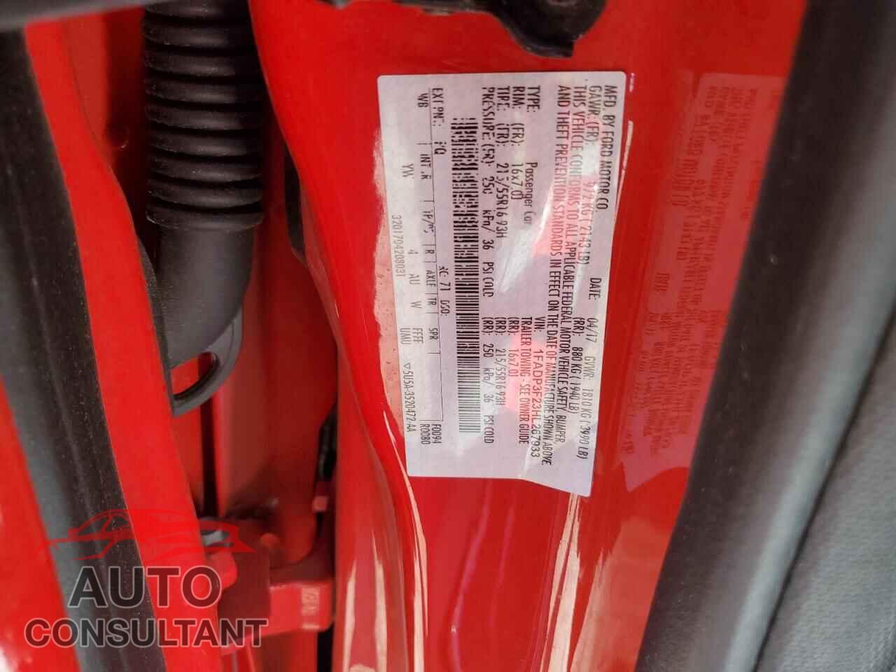 FORD FOCUS 2017 - 1FADP3F23HL267933