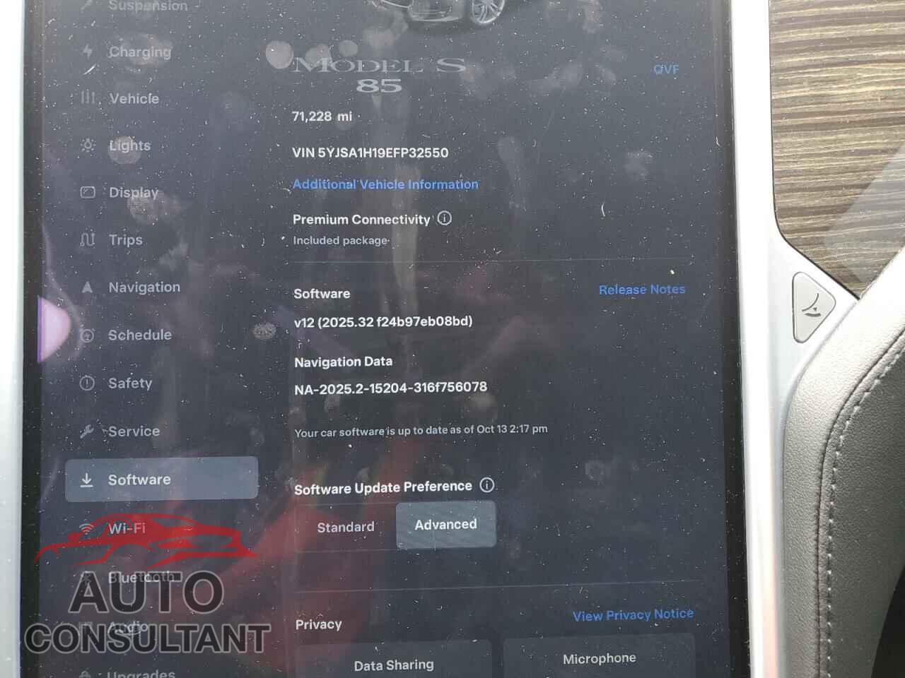 TESLA MODEL S 2014 - 5YJSA1H19EFP32550