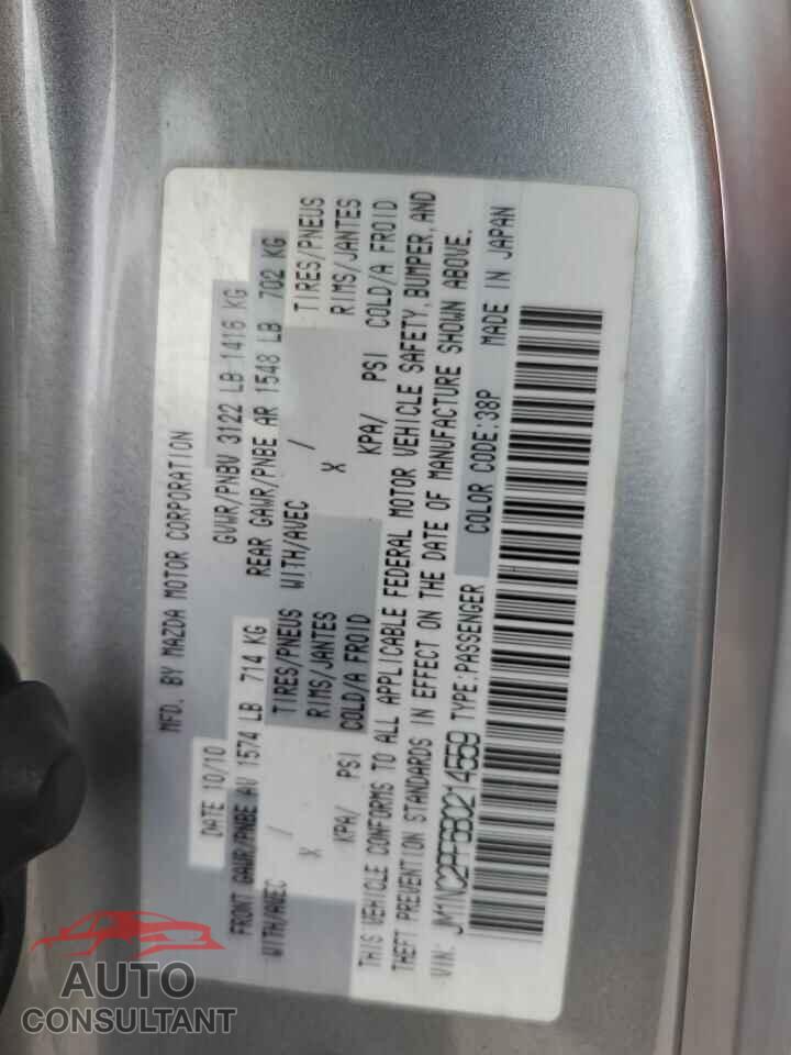 MAZDA MX5 2011 - JM1NC2PF6B0214559