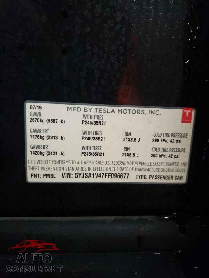 TESLA MODEL S 2015 - 5YJSA1V47FF096677