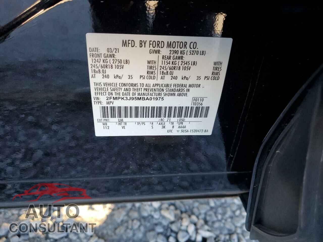 FORD EDGE 2021 - 2FMPK3J95MBA01975