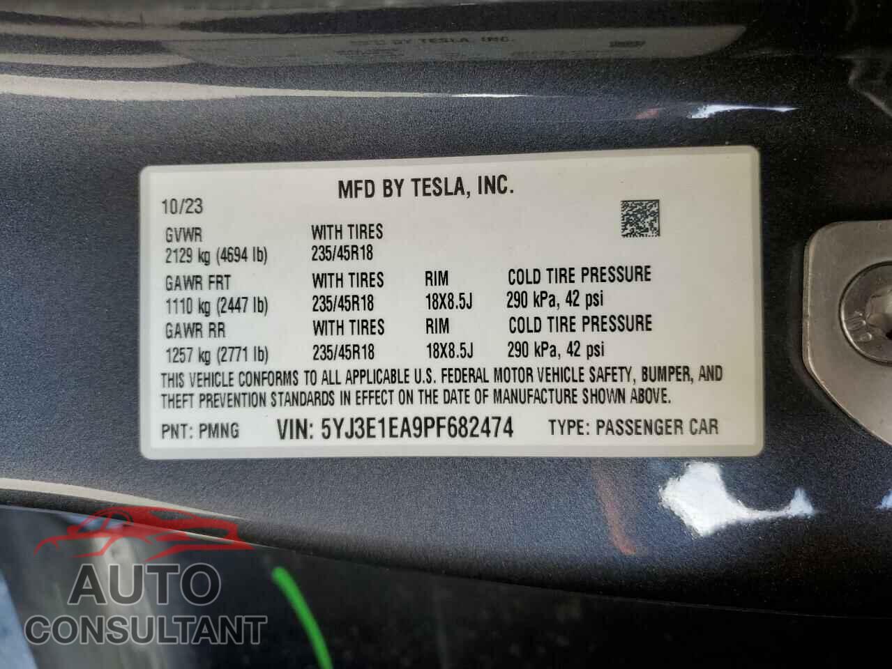 TESLA MODEL 3 2023 - 5YJ3E1EA9PF682474