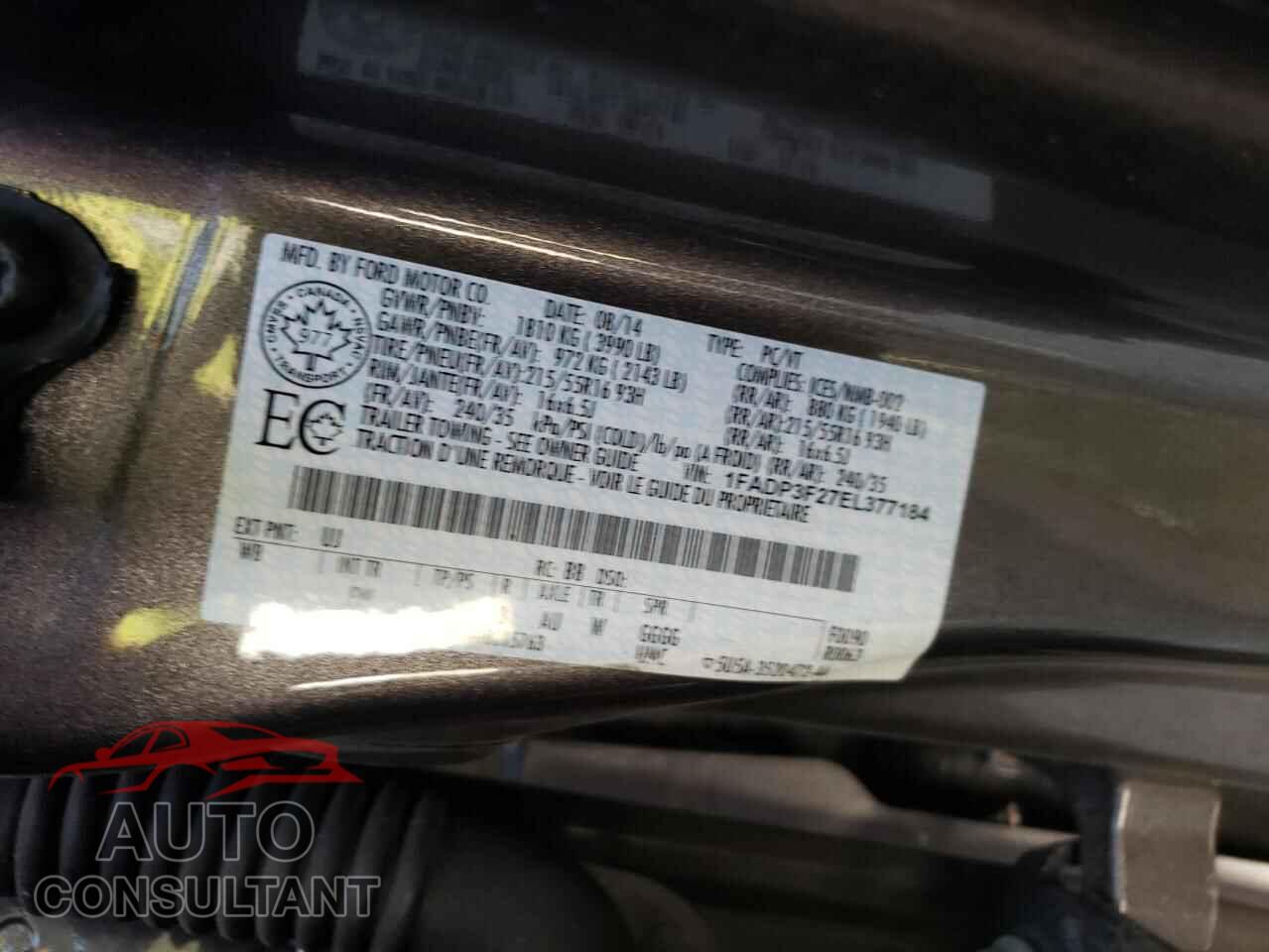 FORD FOCUS 2014 - 1FADP3F27EL377184
