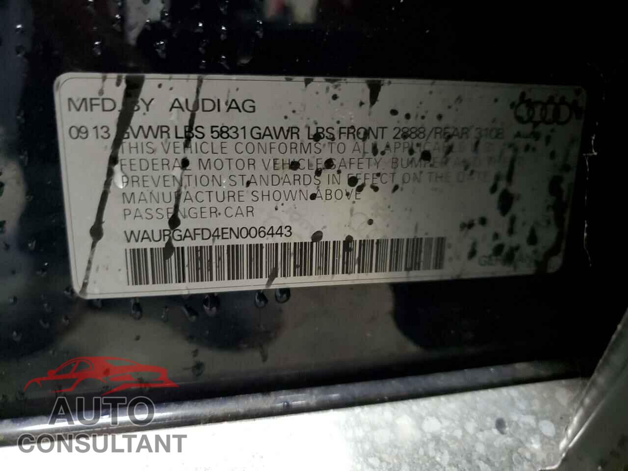 AUDI A8 2014 - WAURGAFD4EN006443