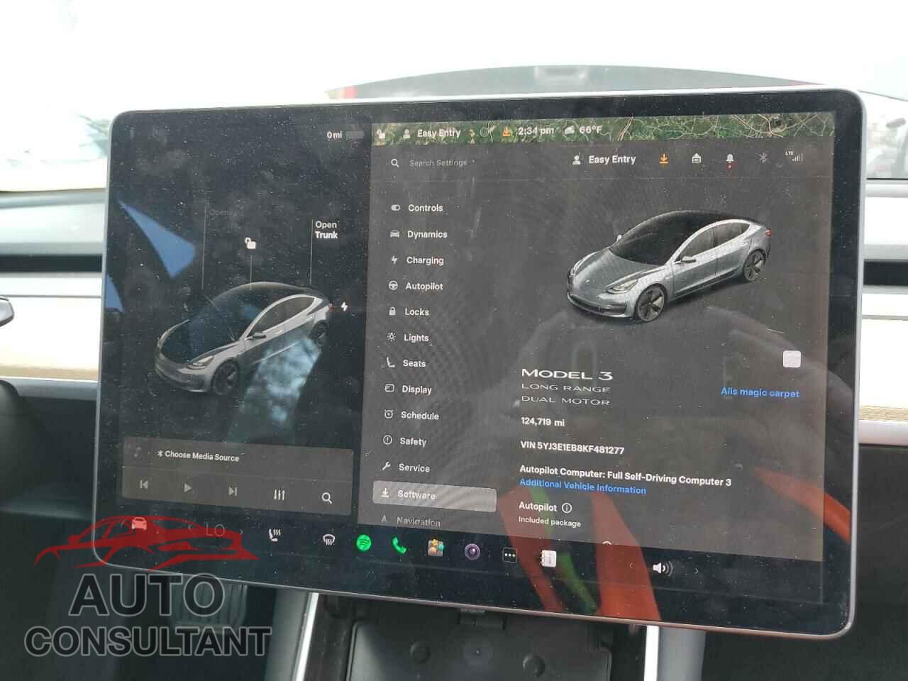 TESLA MODEL 3 2019 - 5YJ3E1EB8KF481277