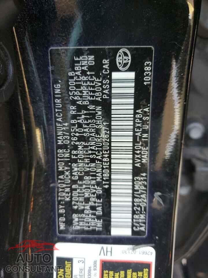 TOYOTA AVALON 2014 - 4T1BD1EB4EU026271