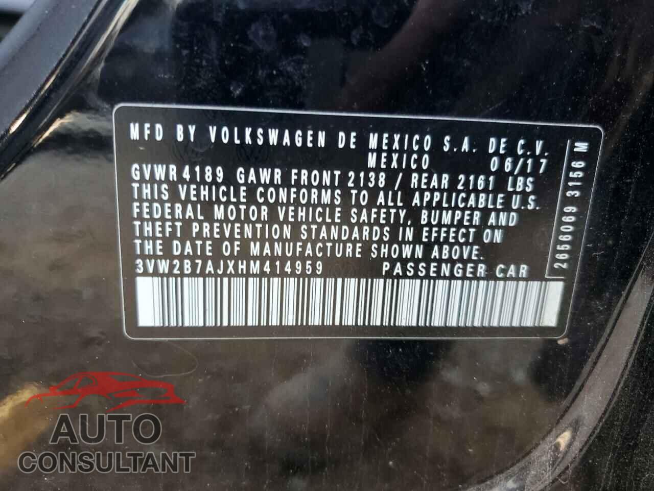VOLKSWAGEN JETTA 2017 - 3VW2B7AJXHM414959