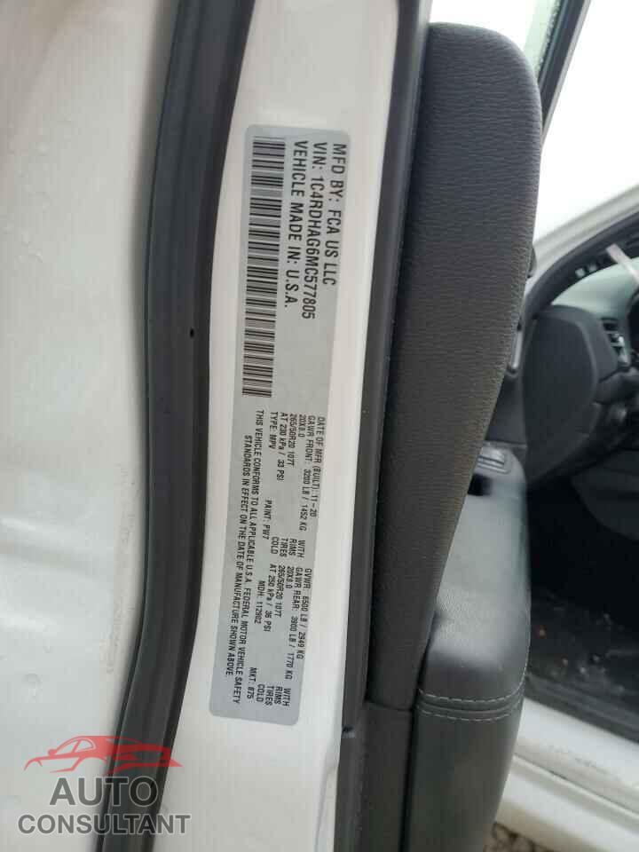 DODGE DURANGO 2021 - 1C4RDHAG6MC577805