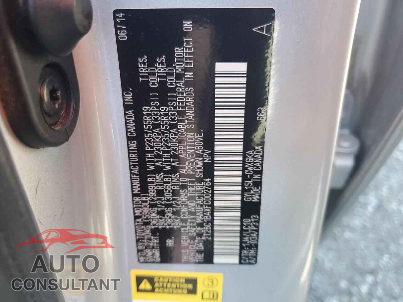 LEXUS RX450 2015 - 2T2BC1BAXFC002764