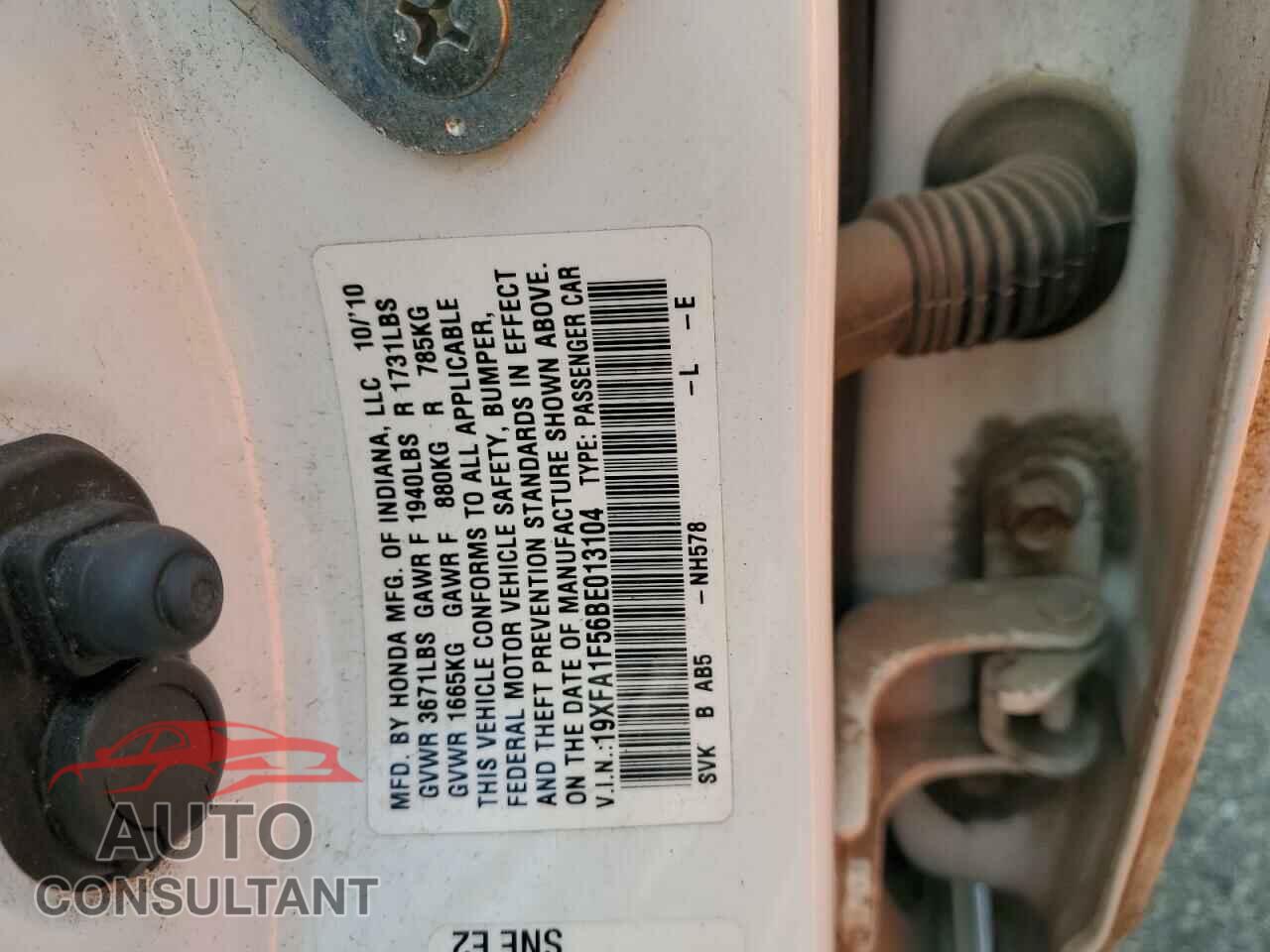 HONDA CIVIC 2011 - 19XFA1F56BE013104