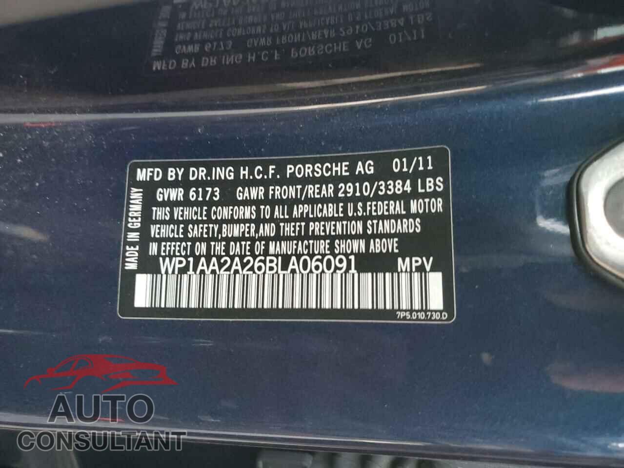 PORSCHE CAYENNE 2011 - WP1AA2A26BLA06091