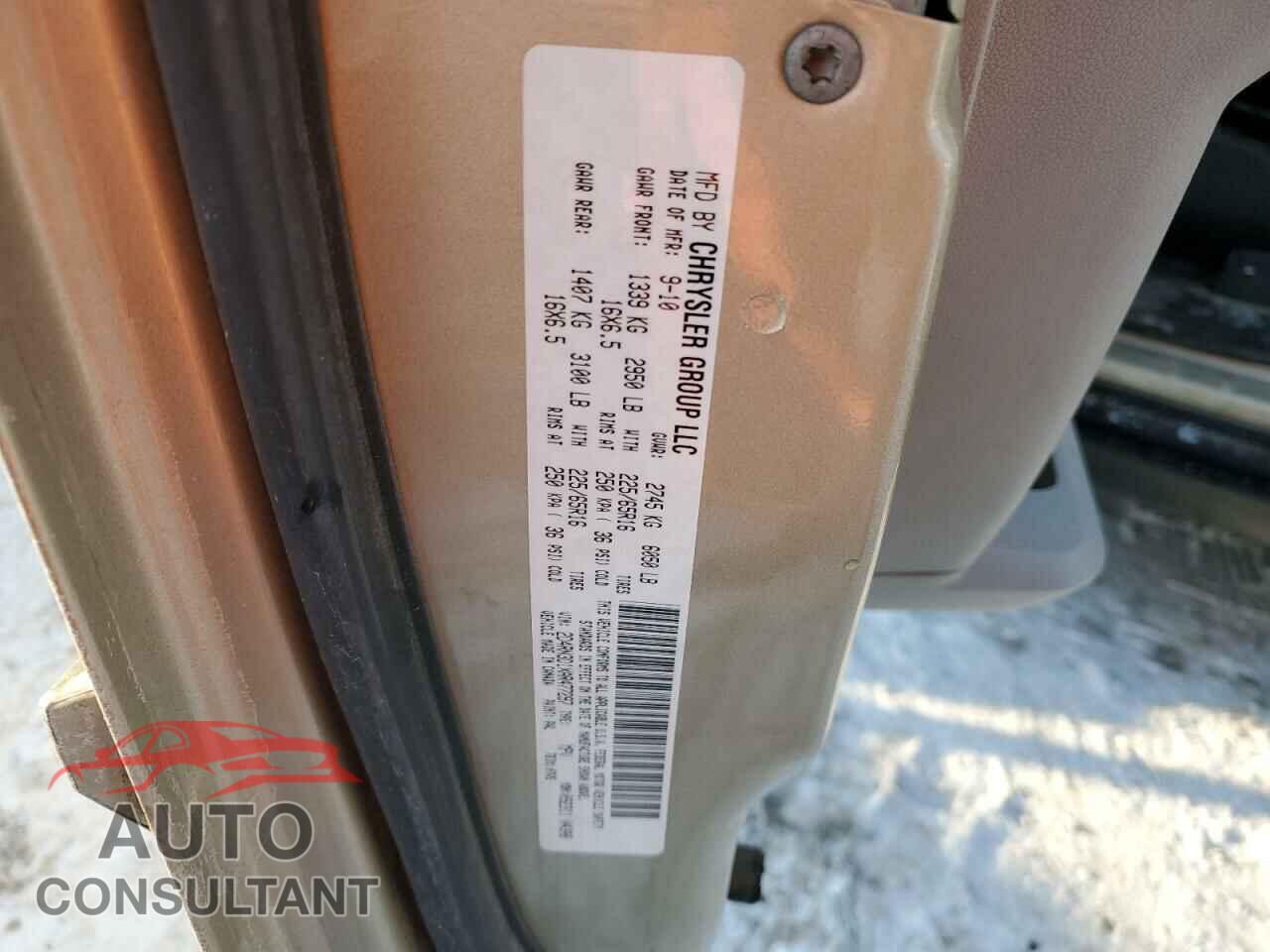 DODGE CARAVAN 2010 - 2D4RN3D1XAR477297