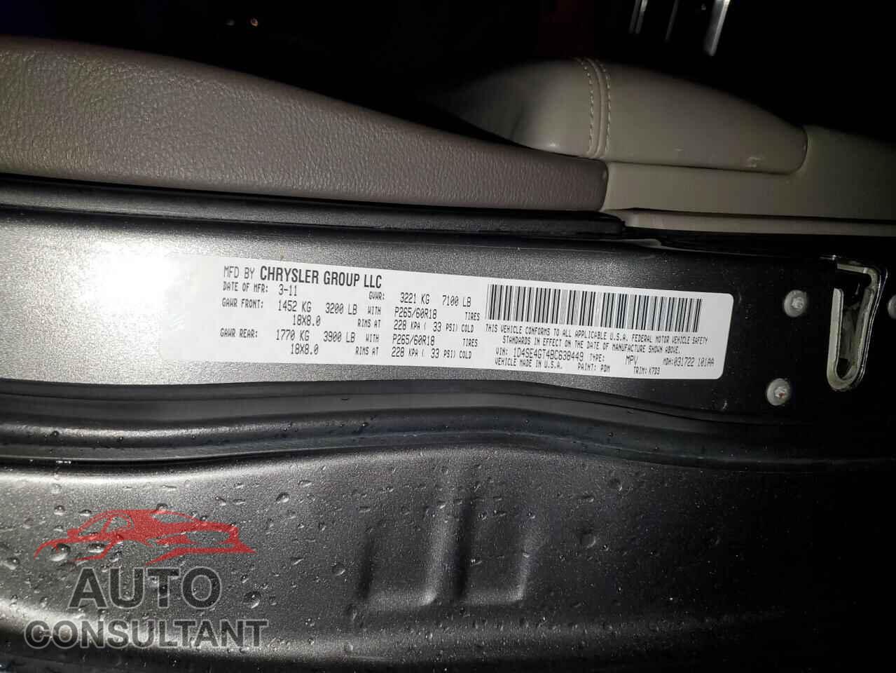 DODGE DURANGO 2011 - 1D4SE4GT4BC638449