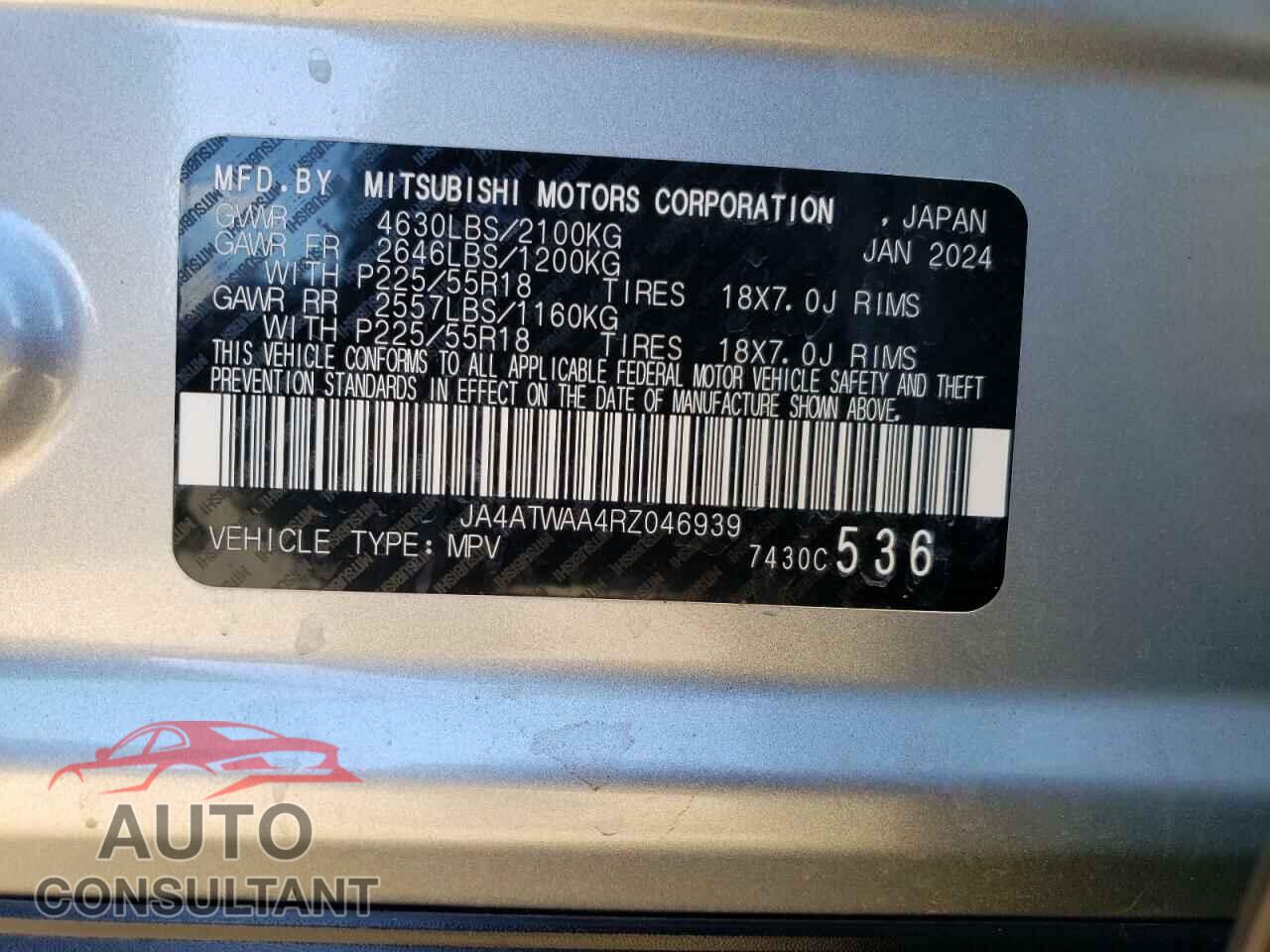MITSUBISHI ECLIPSE 2024 - JA4ATWAA4RZ046939
