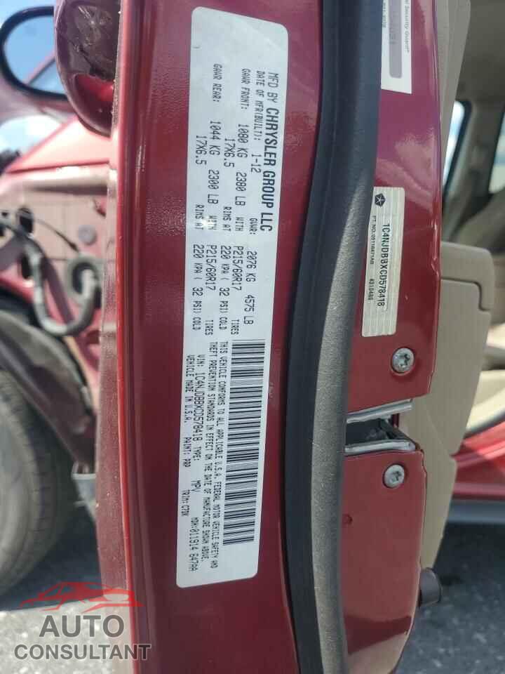 JEEP COMPASS 2012 - 1C4NJDBBXCD578418