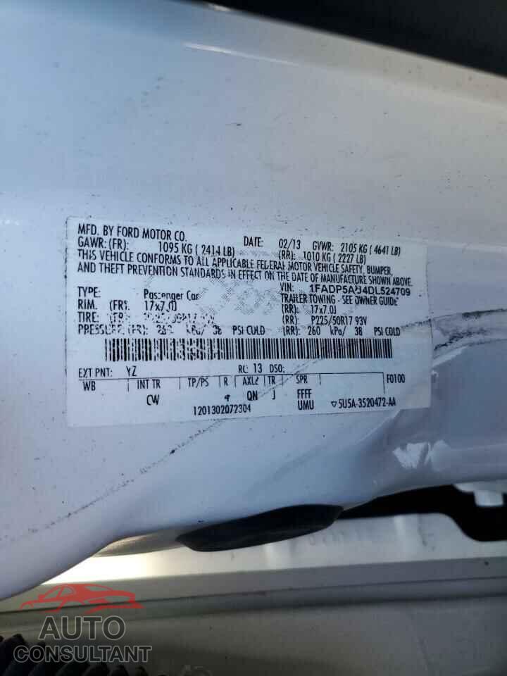 FORD CMAX 2013 - 1FADP5AU4DL524709