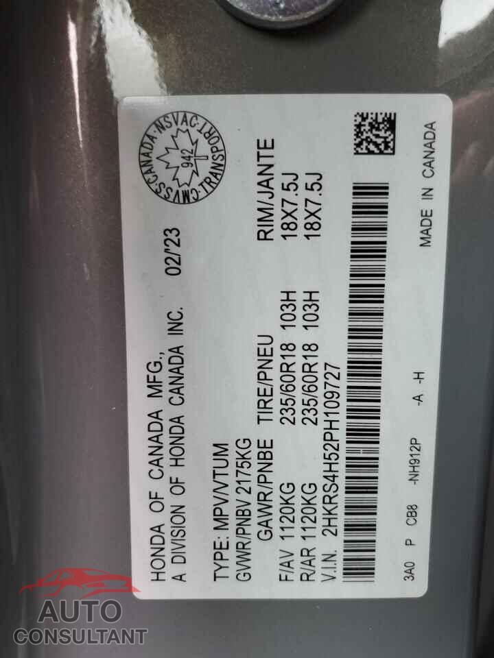 HONDA CRV 2023 - 2HKRS4H52PH109727