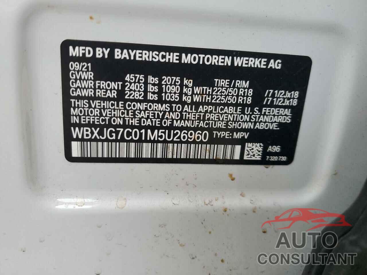 BMW X1 2021 - WBXJG7C01M5U26960
