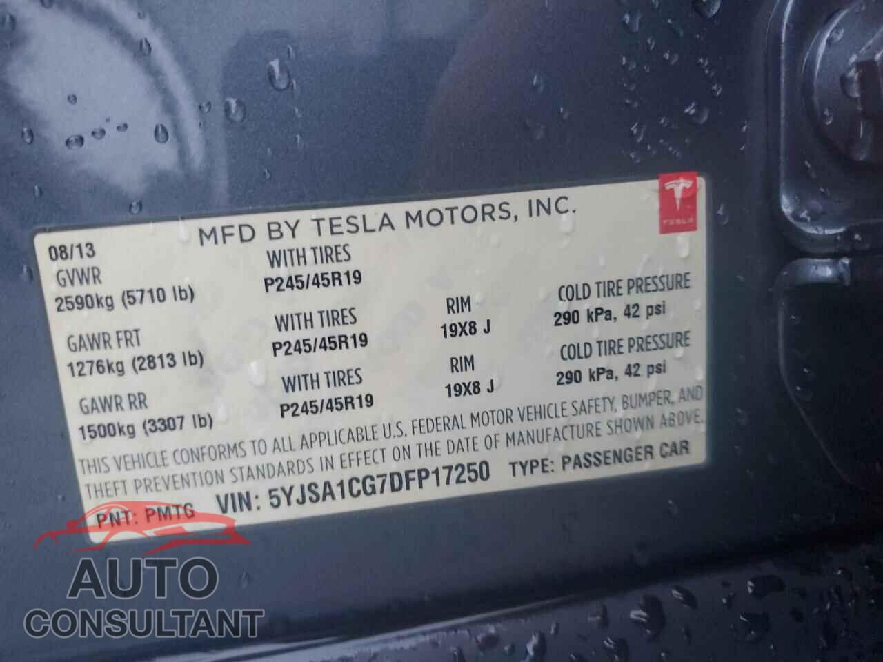 TESLA MODEL S 2013 - 5YJSA1CG7DFP17250